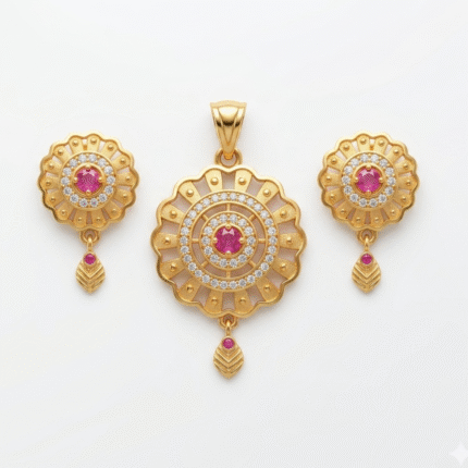 pendant and earrings